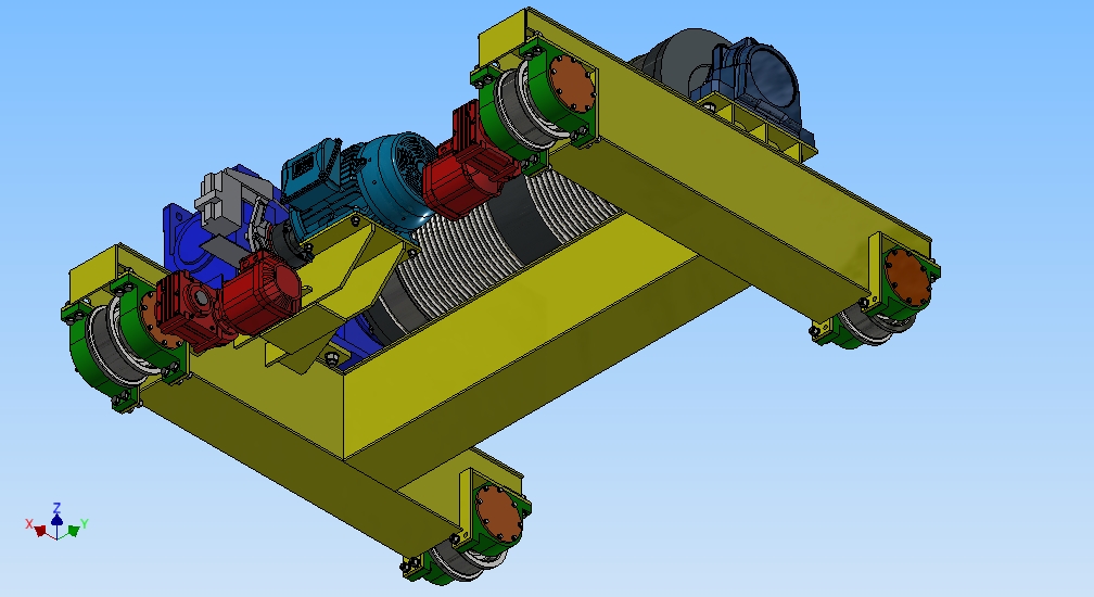 汽车起重机卷扬机3D模型图纸 STP格式